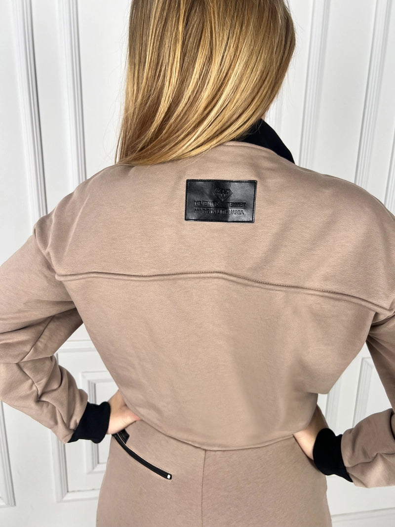 Moteriškas kreminės spalvos medvilninis laisvalaikio kostiumas 'Marcavo