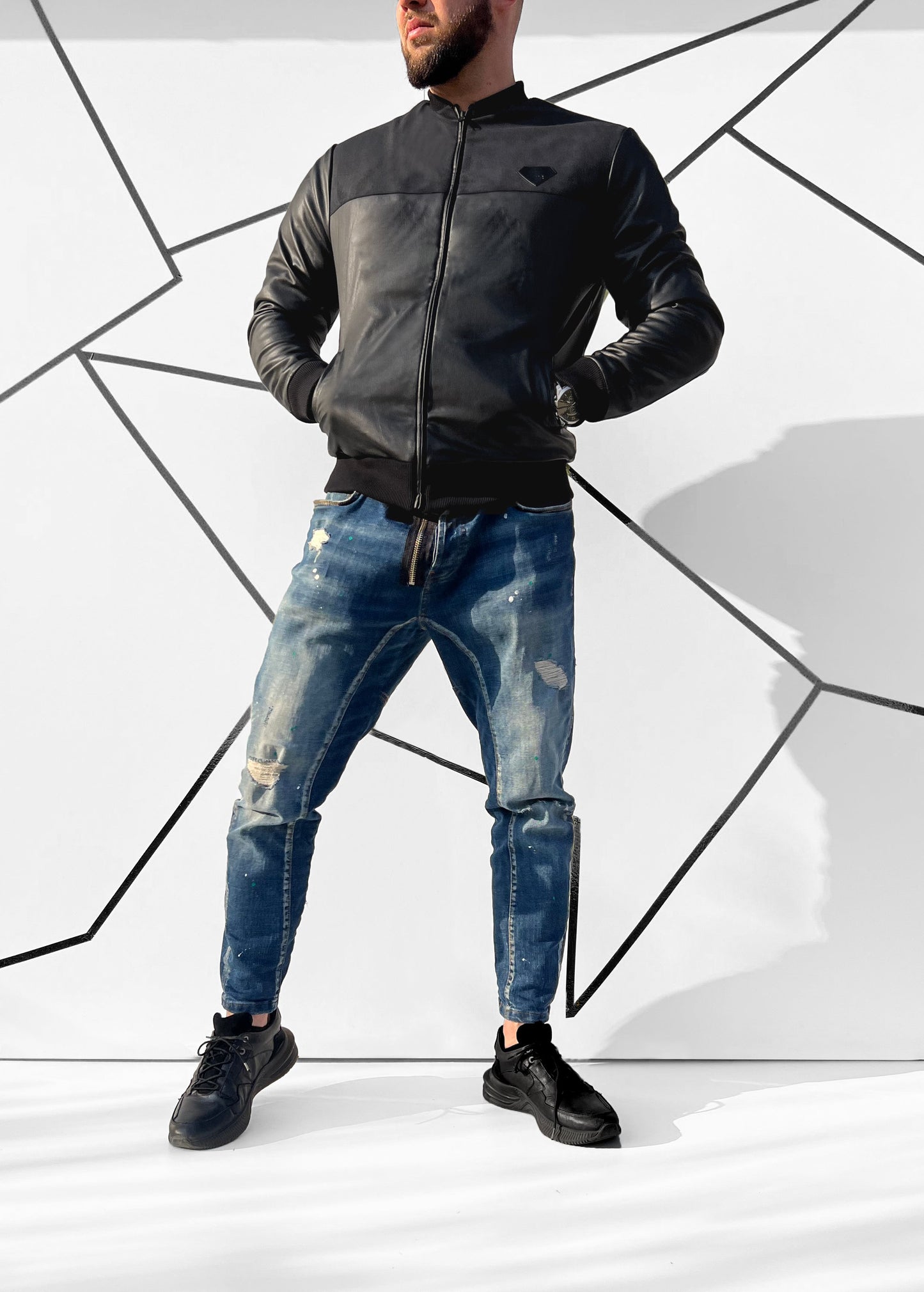 Vvyriška eko odos striukė su zomšos imitacija 'Padgante'