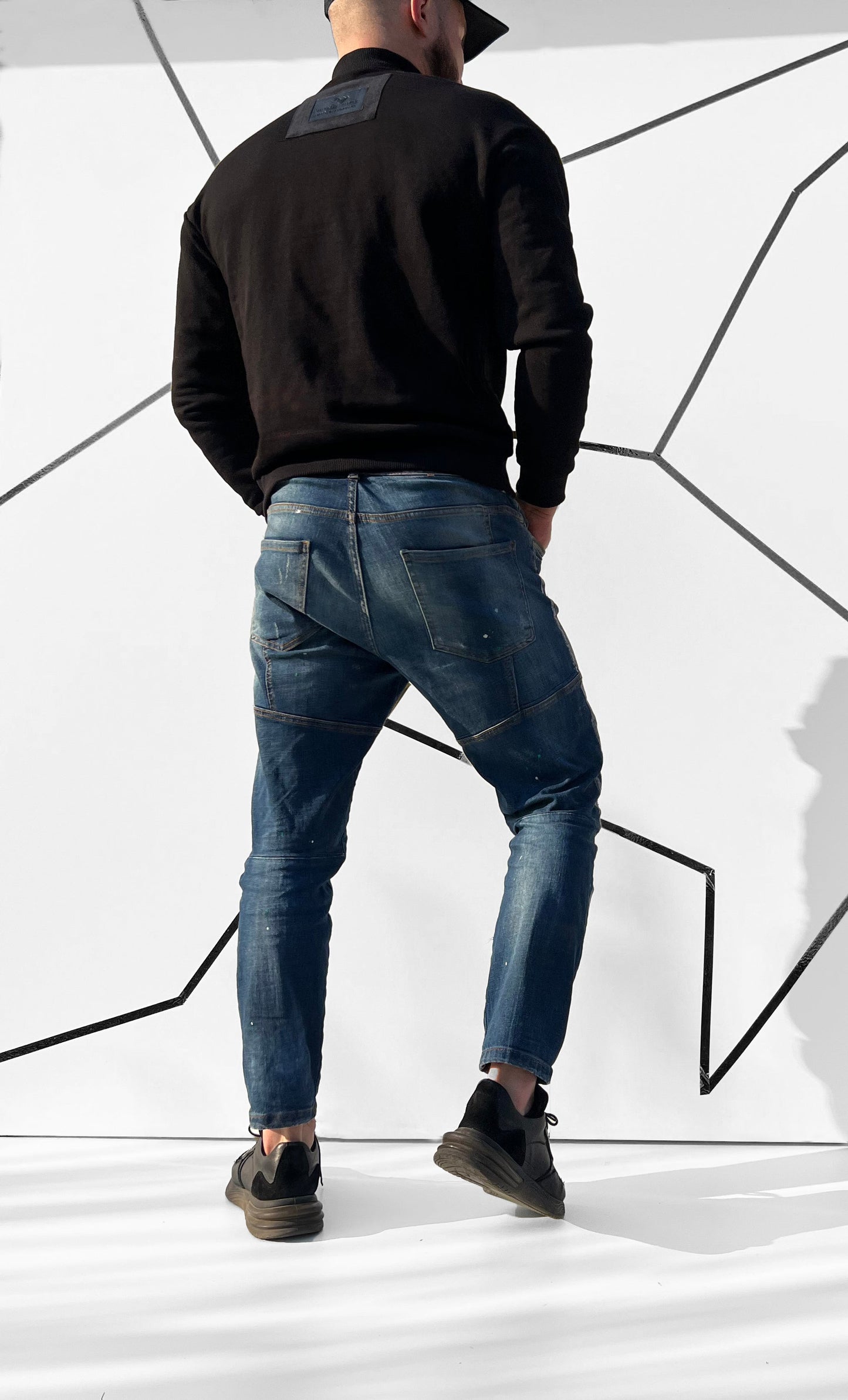 Vyriškas juodas medvilninis džemperis 'Dverso'