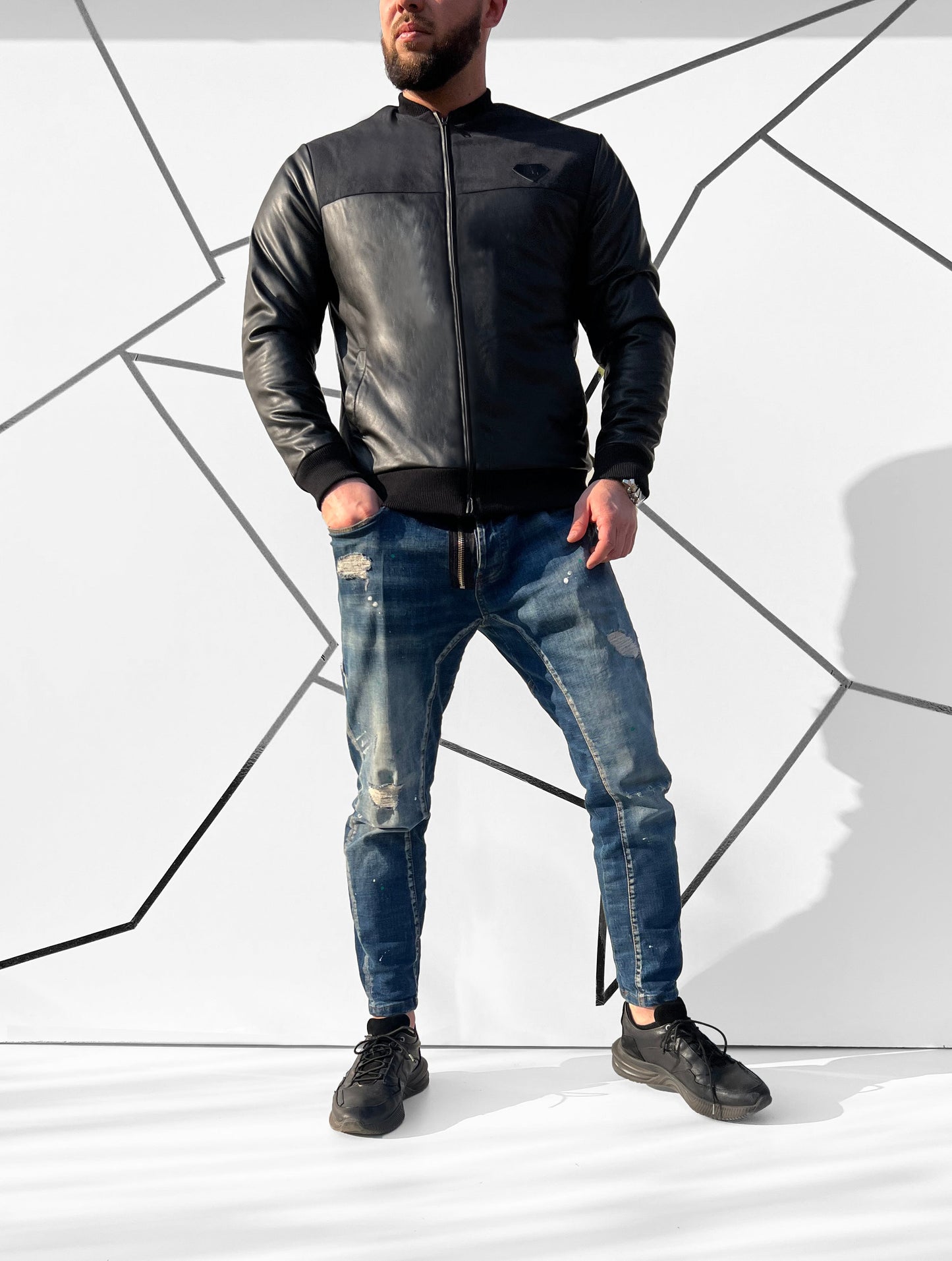 Vvyriška eko odos striukė su zomšos imitacija 'Padgante'