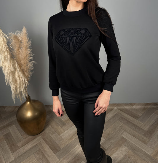 Moteriškas juodos spalvos medvilninis džemperis 'Galonta'