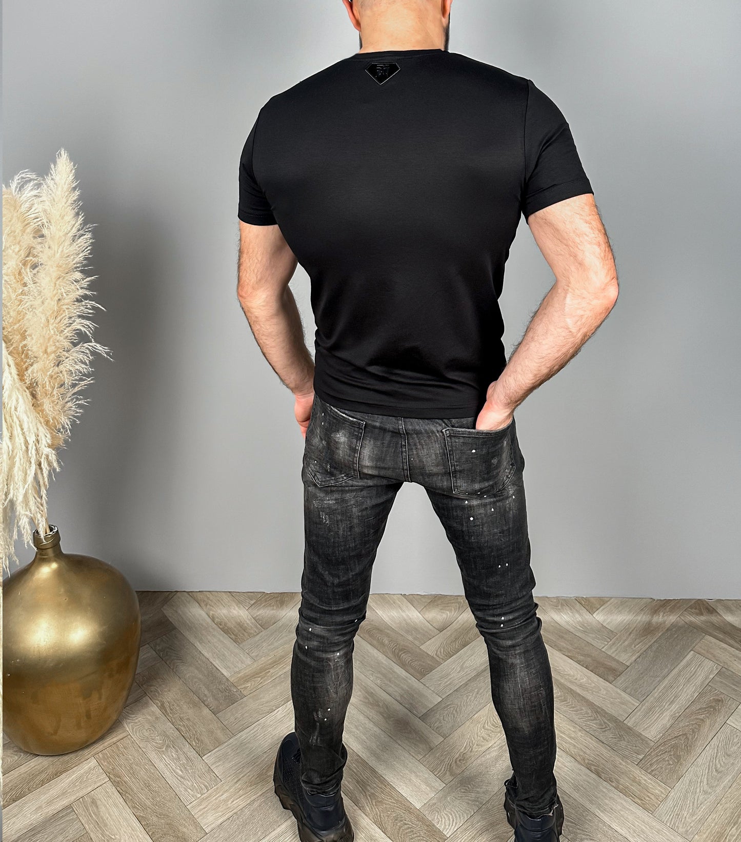 Vyriški juodos spalvos medvilniniai marškinėliai 'Danode'