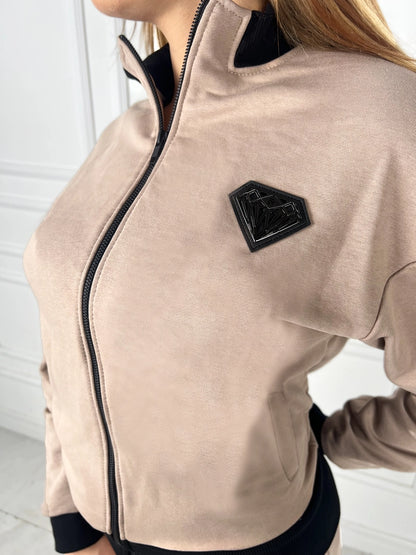 Moteriškas kreminės spalvos medvilninis laisvalaikio kostiumas 'Marcavo