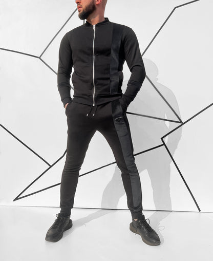 Vyriškas medvilninis kostiumas su veliūrinėmis juostomis 'Danvaro'