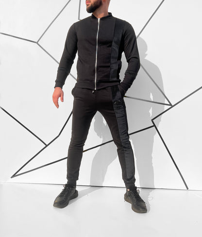 Vyriškas medvilninis kostiumas su veliūrinėmis juostomis 'Danvaro'