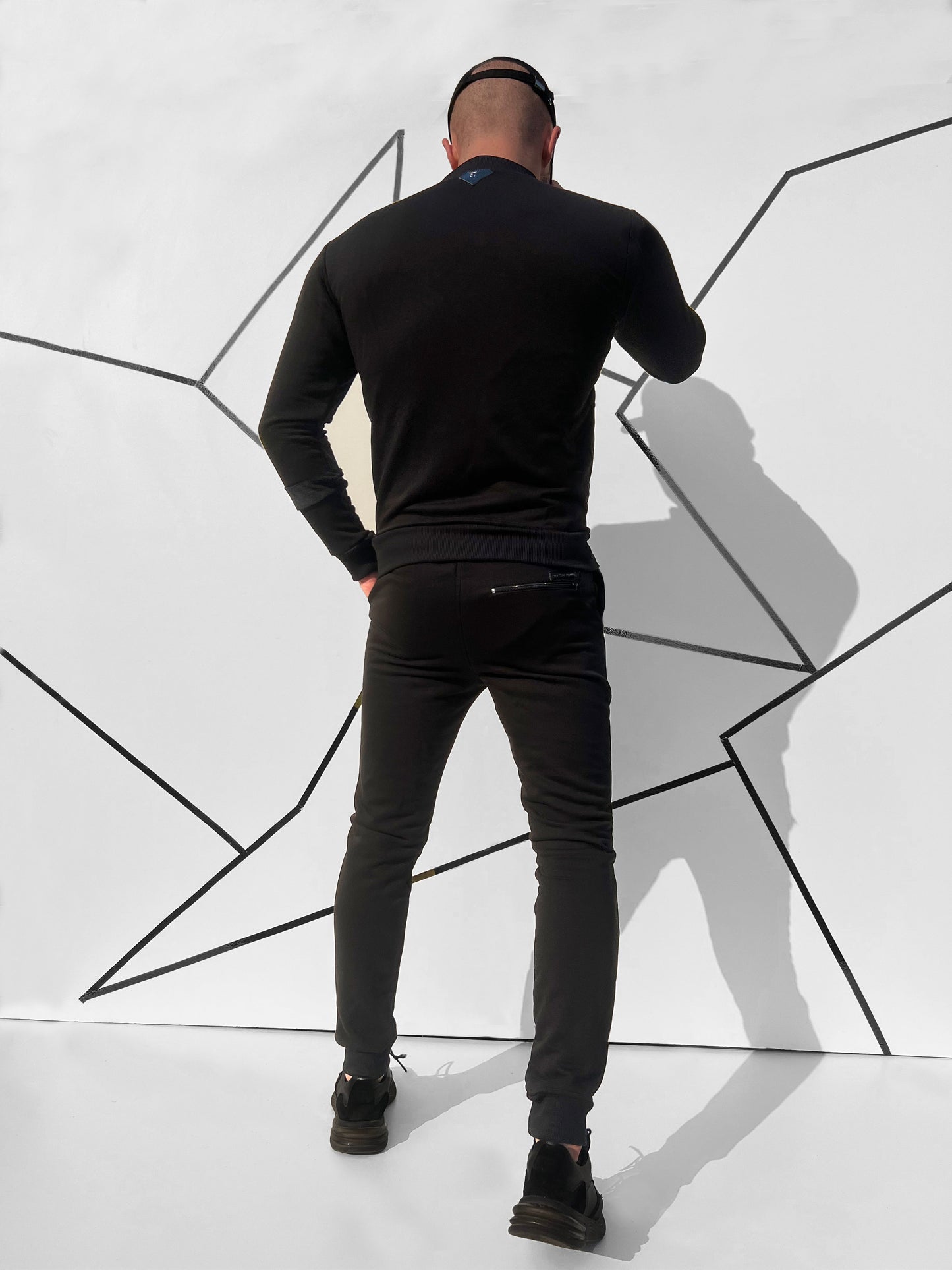 Vyriškas medvilninis kostiumas su veliūrinėmis juostomis 'Danvaro'