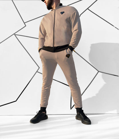 Vyriškas kreminės spalvos medvilninis laisvalaikio kostiumas 'Donveldo'