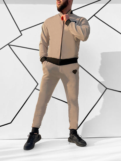 Vyriškas kreminės spalvos medvilninis laisvalaikio kostiumas 'Donveldo'