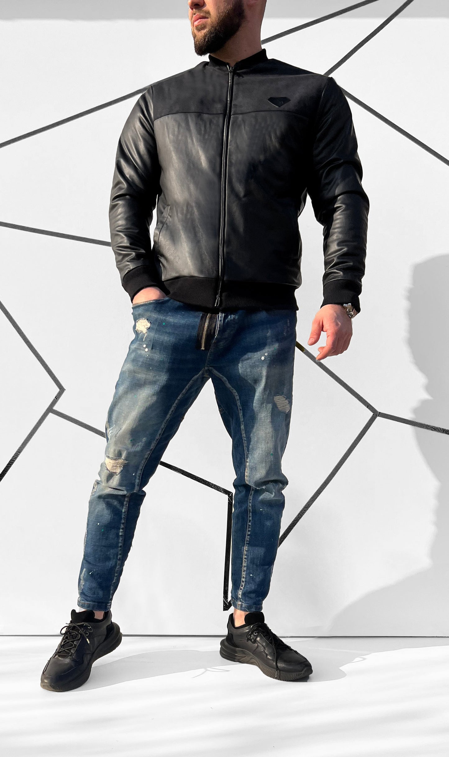 Vvyriška eko odos striukė su zomšos imitacija 'Padgante'