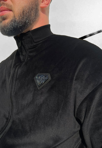 Vyriškas veliūrinis juodas laisvalaikio kostiumas 'Lovardete'