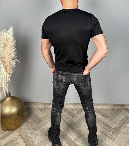 Vyriški juodos spalvos medvilniniai marškinėliai 'Danode'