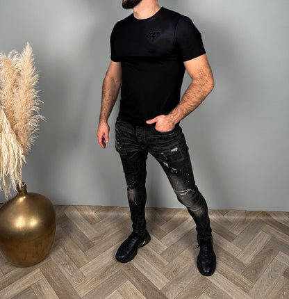 Vyriški juodos spalvos medvilniniai marškinėliai 'Danode'